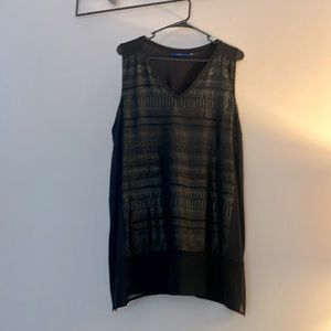 Black shiny dress top